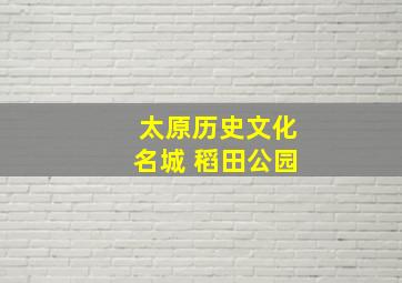 太原历史文化名城 稻田公园